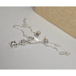 Vintage Orfevrerie Wiskemann 925 Sterling Silver Necklace and Earrings